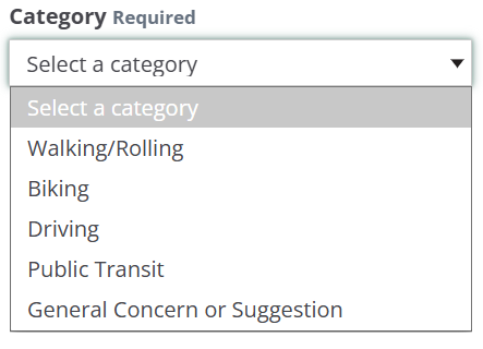 Select the category that best applies to your comment.